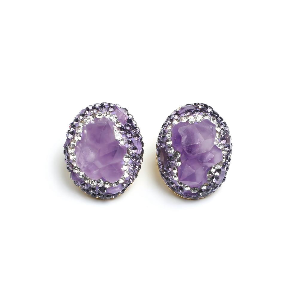 Oriental Mist Amethyst Dangle Earrings (AL-ER-007): Korean Crystal for Poetic Composure
