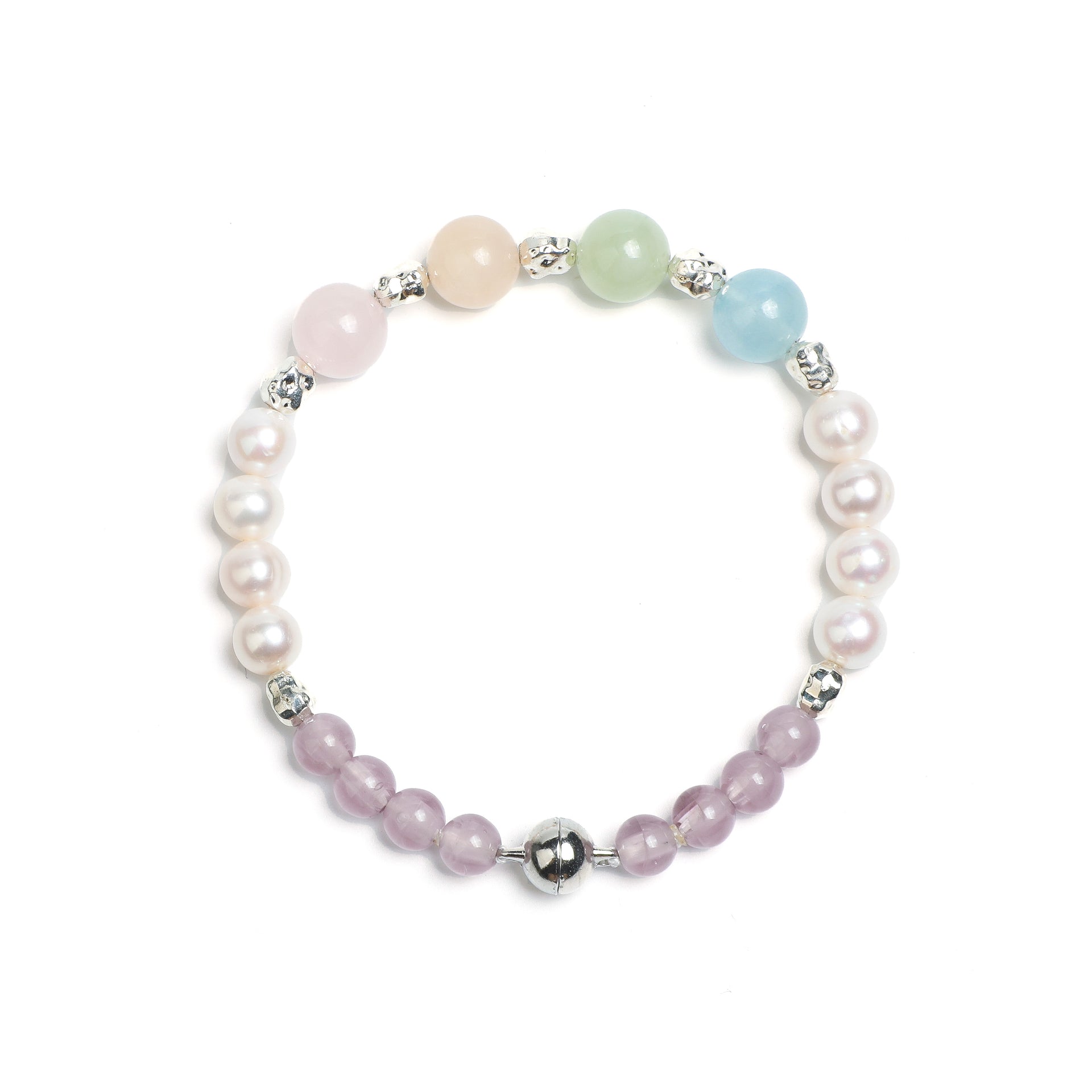 Luminous Revival Collection       Ocean Whisper· Rose Quartz & Aquamarine Bracelet