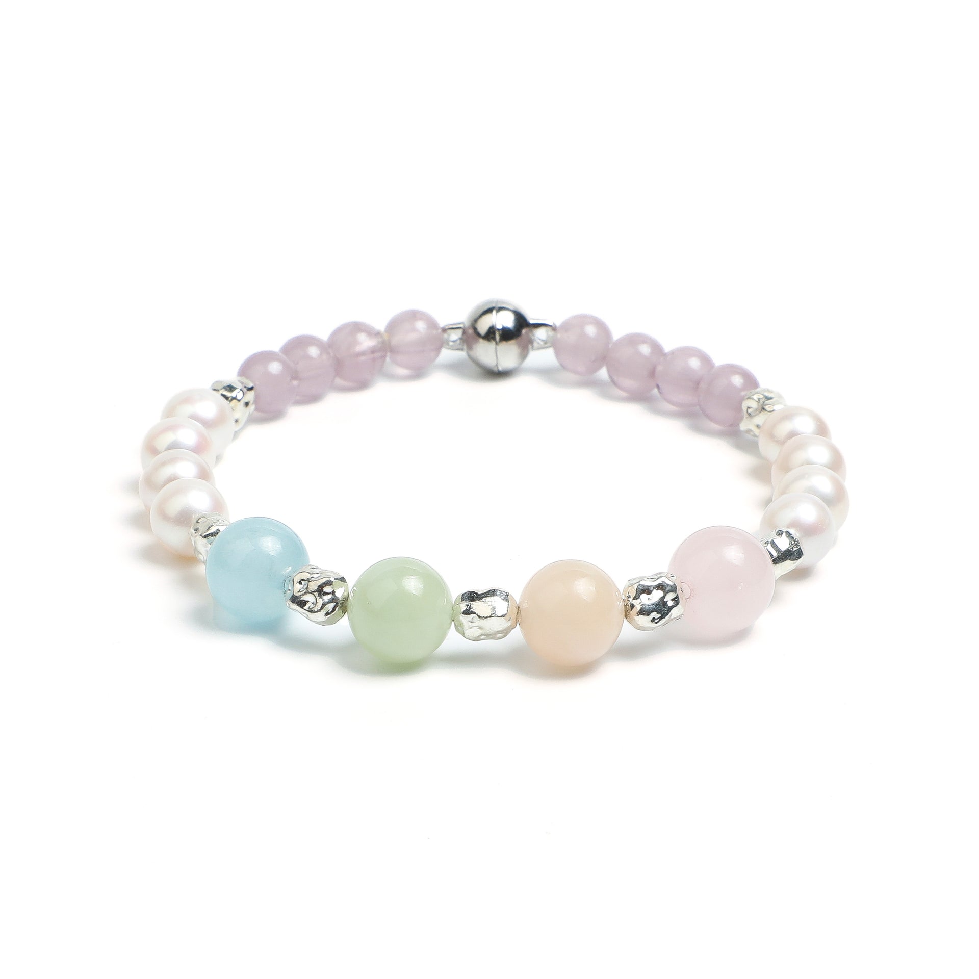 Luminous Revival Collection       Ocean Whisper· Rose Quartz & Aquamarine Bracelet