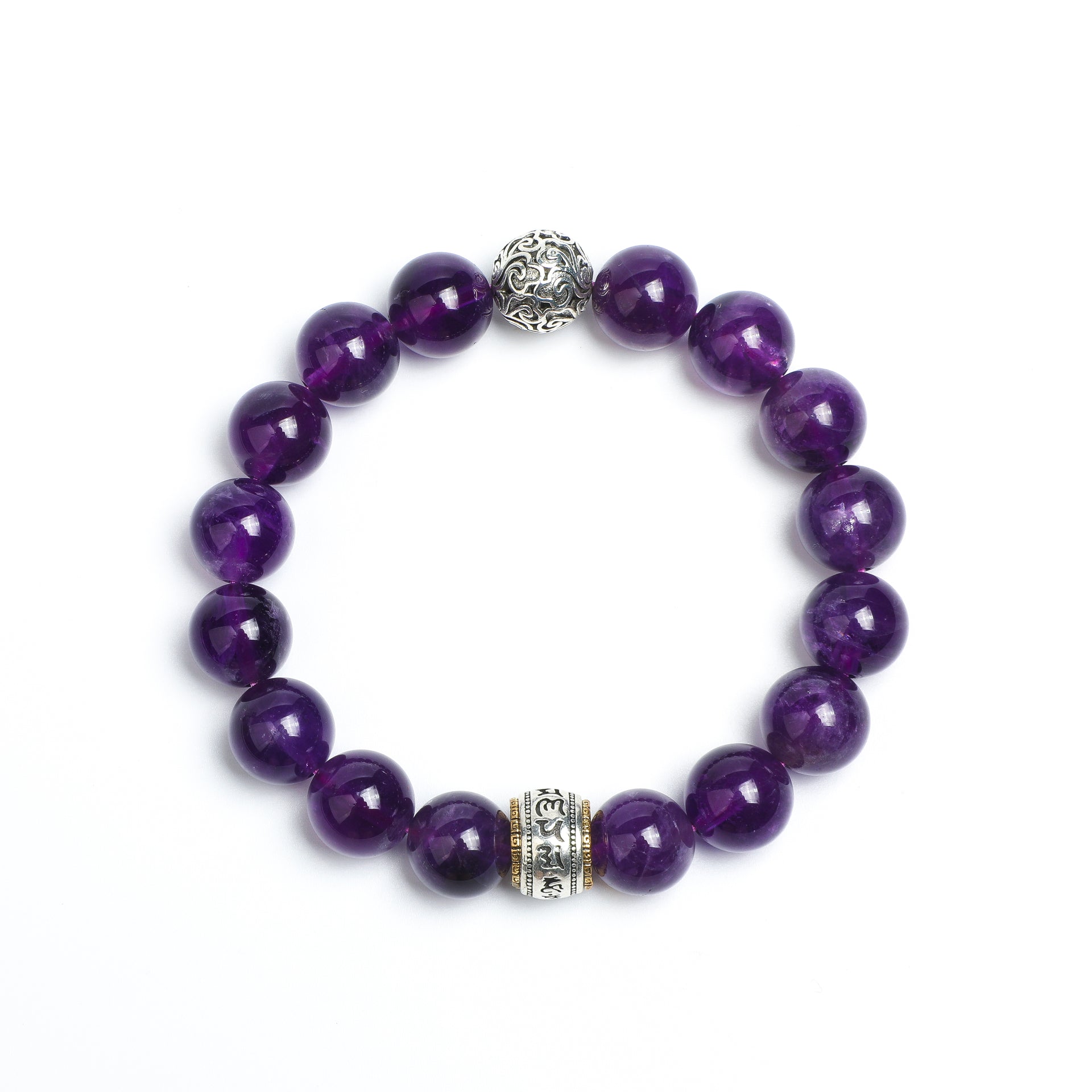 Luminous Revival Collection        Engraved Secrets·Scripted Amethyst Bracelet