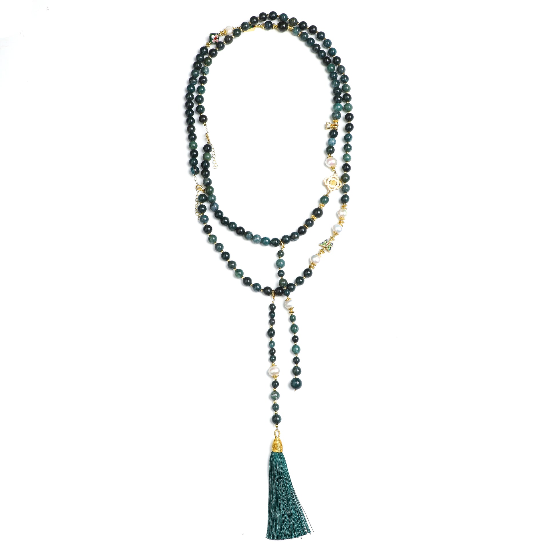 Zen Forest Agate Long Necklace