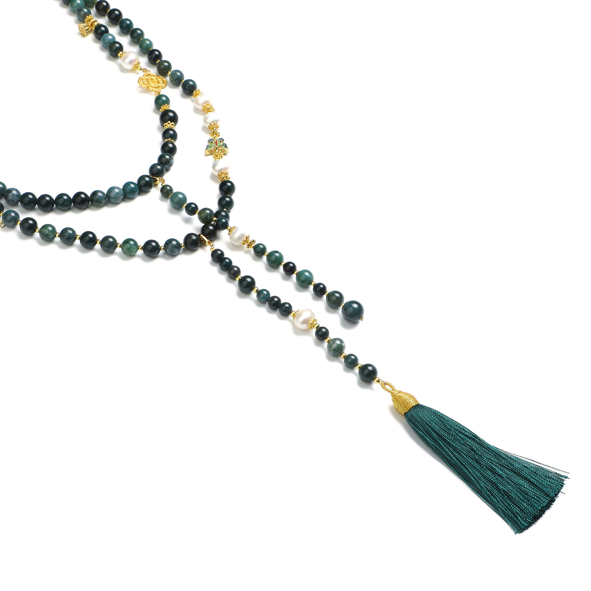 Zen Forest Agate Long Necklace