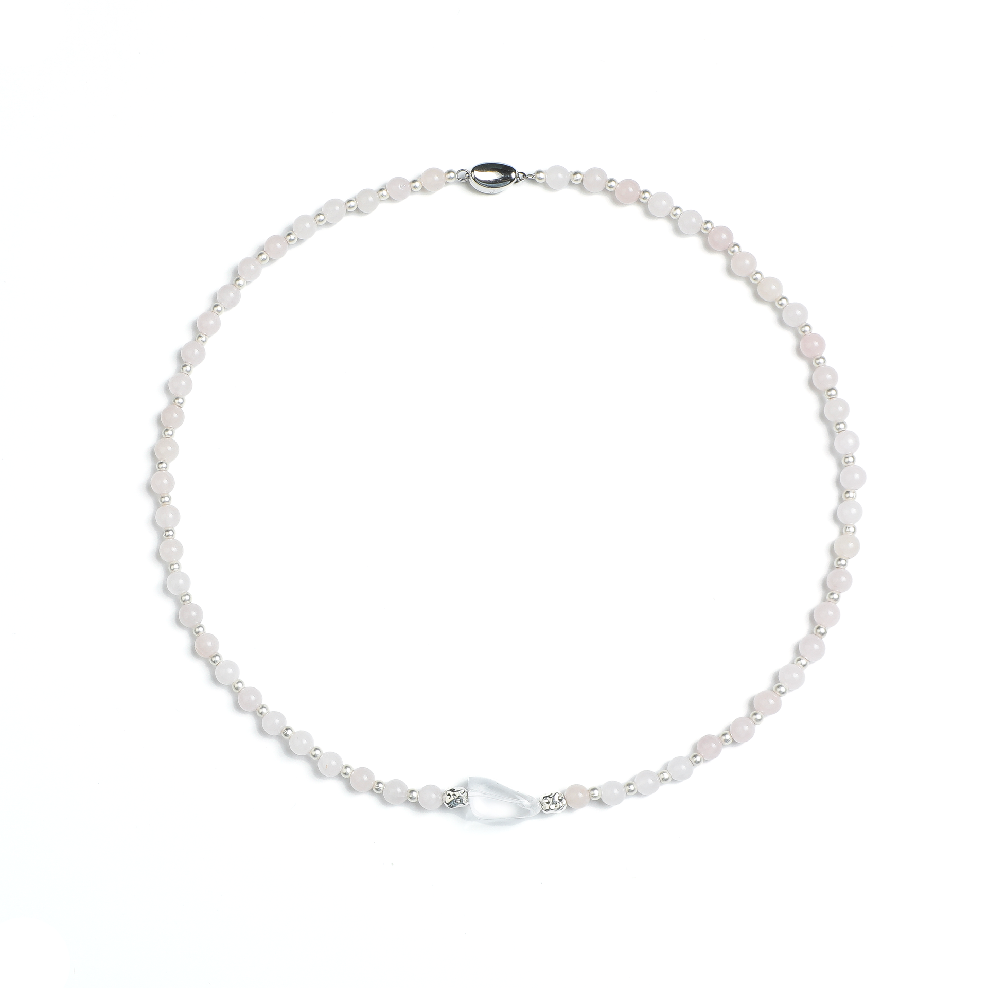 Luminous Revival Collection
 Rose Quartz & Clear Crystal Necklace