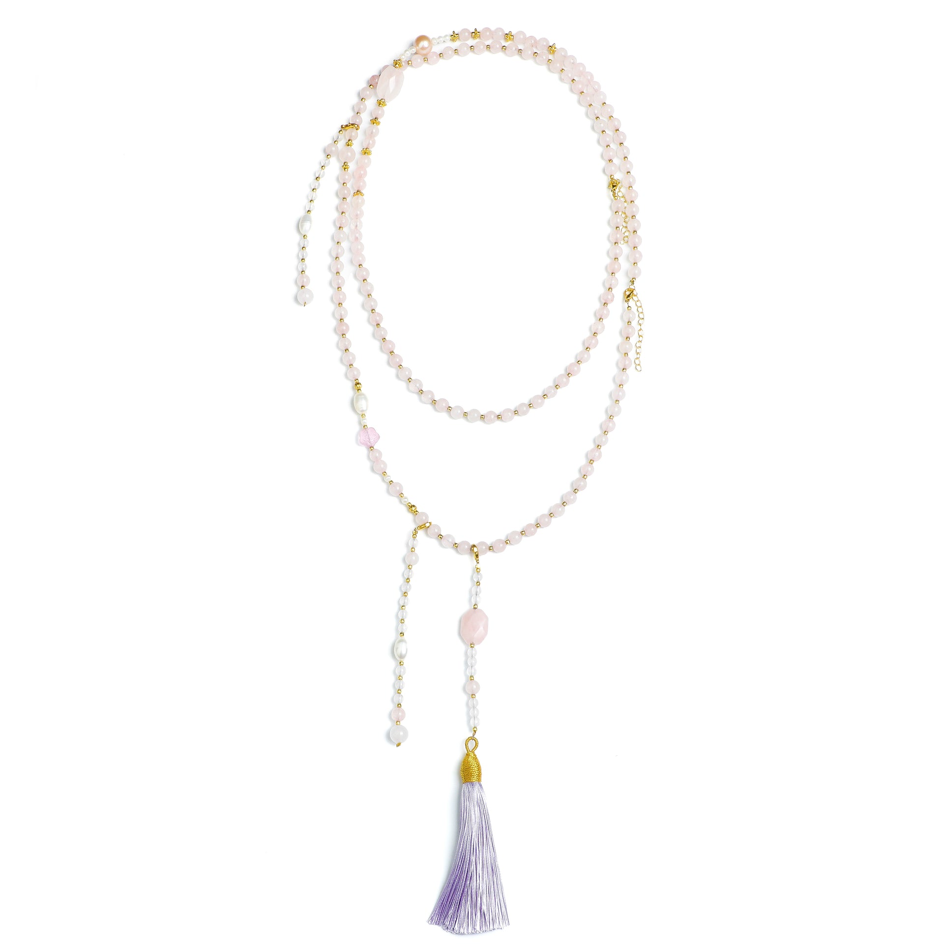 Zen Rose Quartz Long Necklace