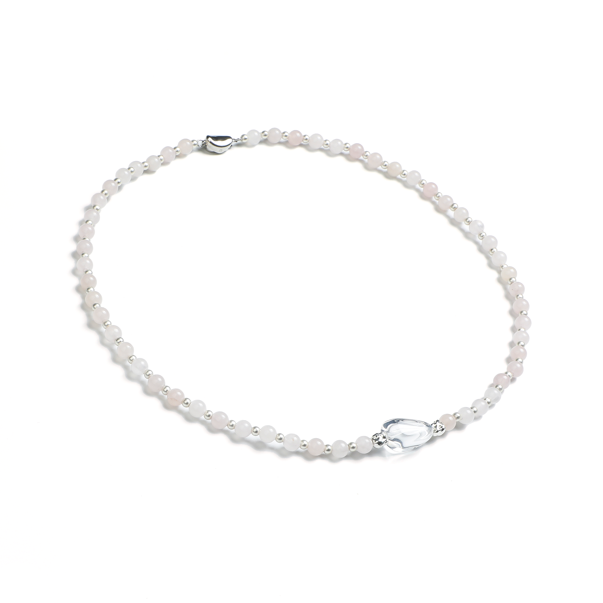 Luminous Revival Collection
 Rose Quartz & Clear Crystal Necklace