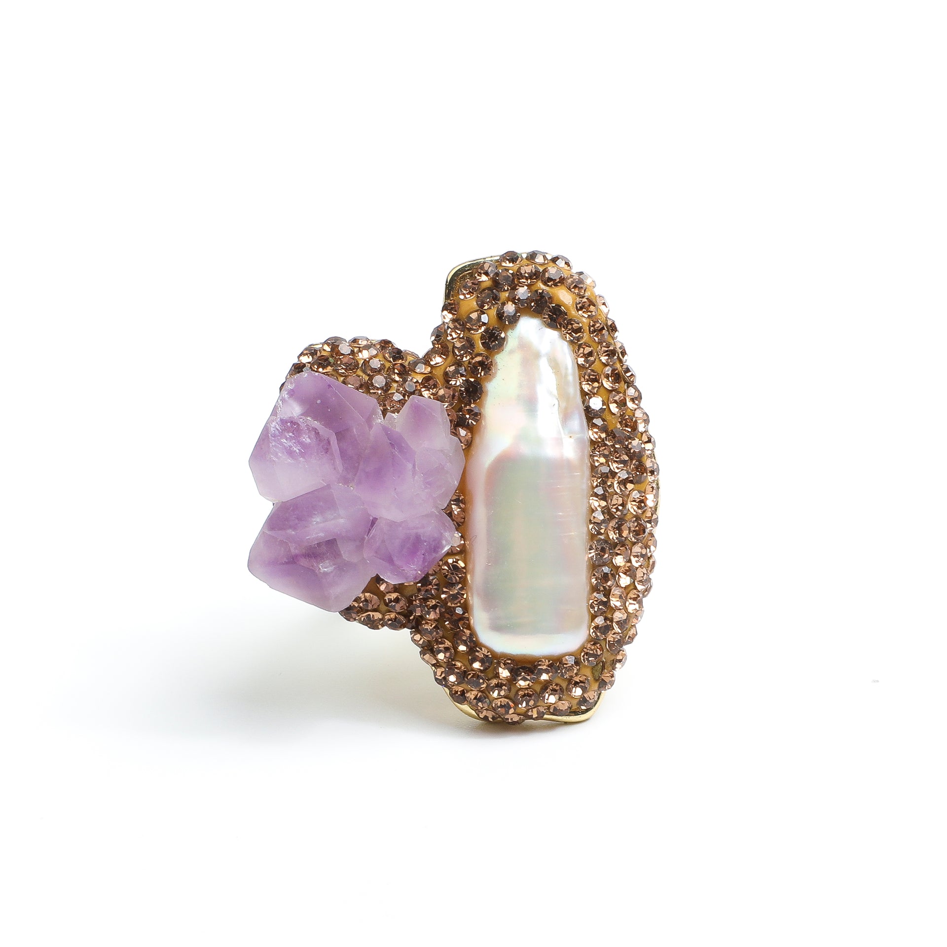 Amethyst & Shell Dual-End Ring
AL-RG-033
