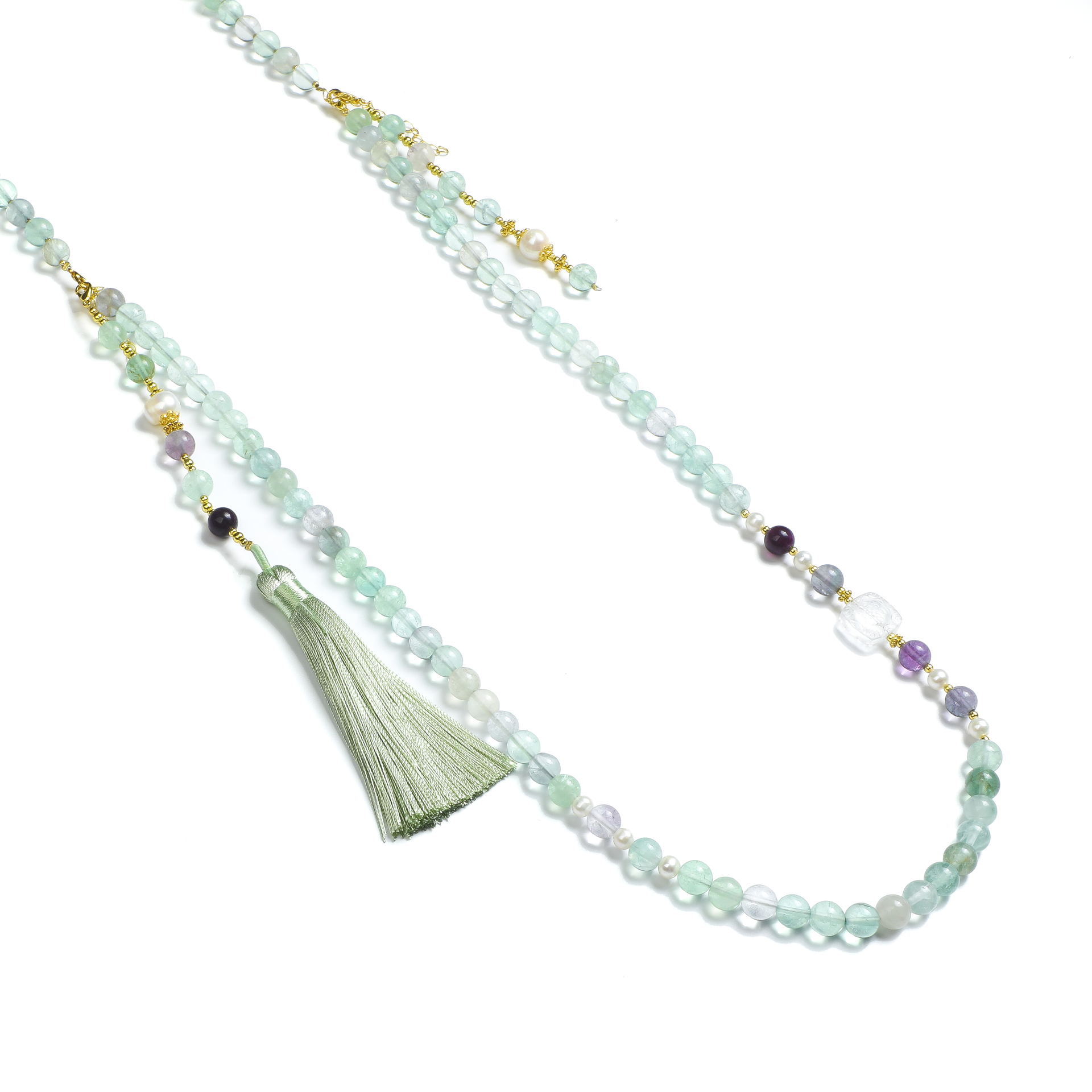 Zen Fluorite Long Necklace