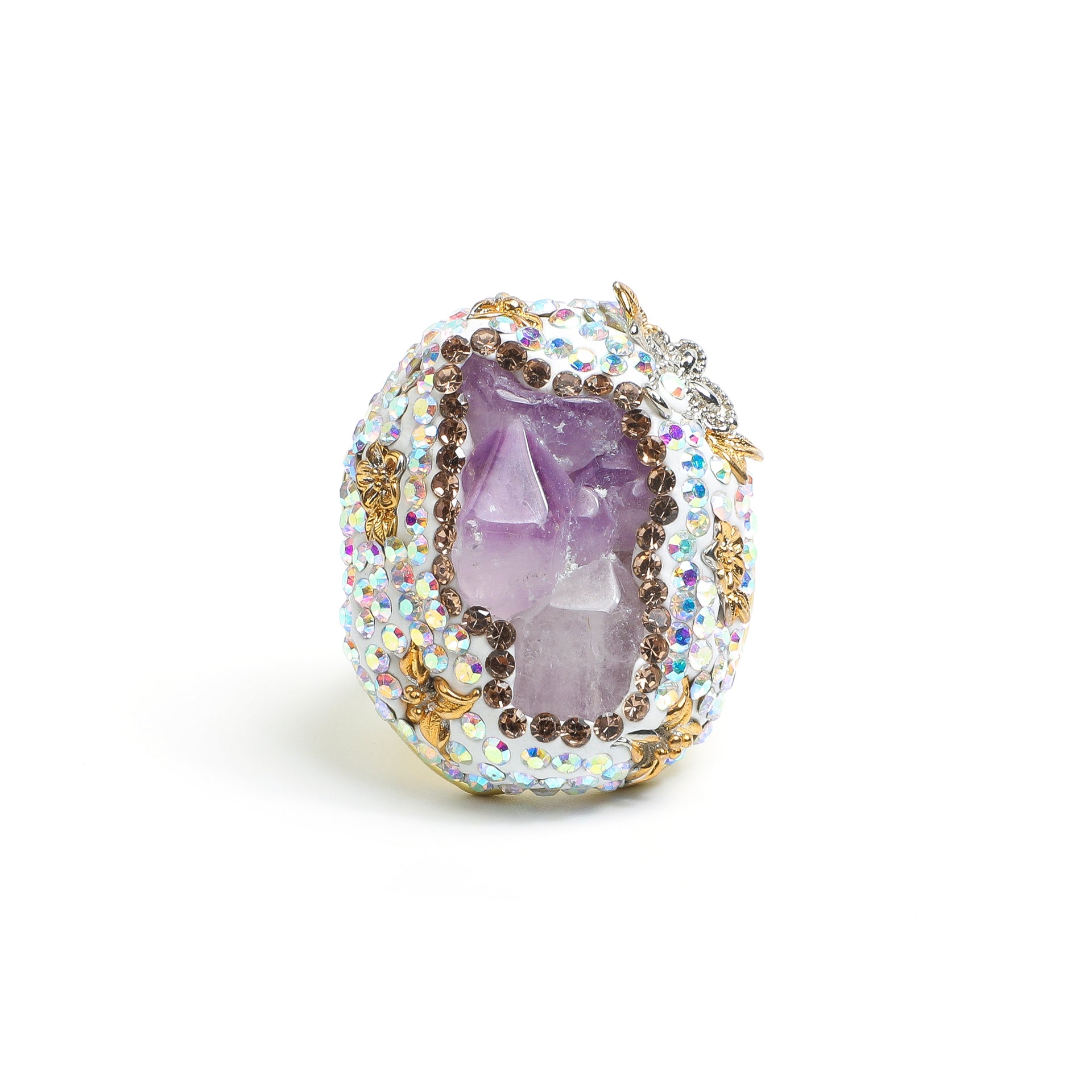 Butterfly Dance Spirit Essence · Amethyst Cluster Gold Butterfly RingAL-RG-044