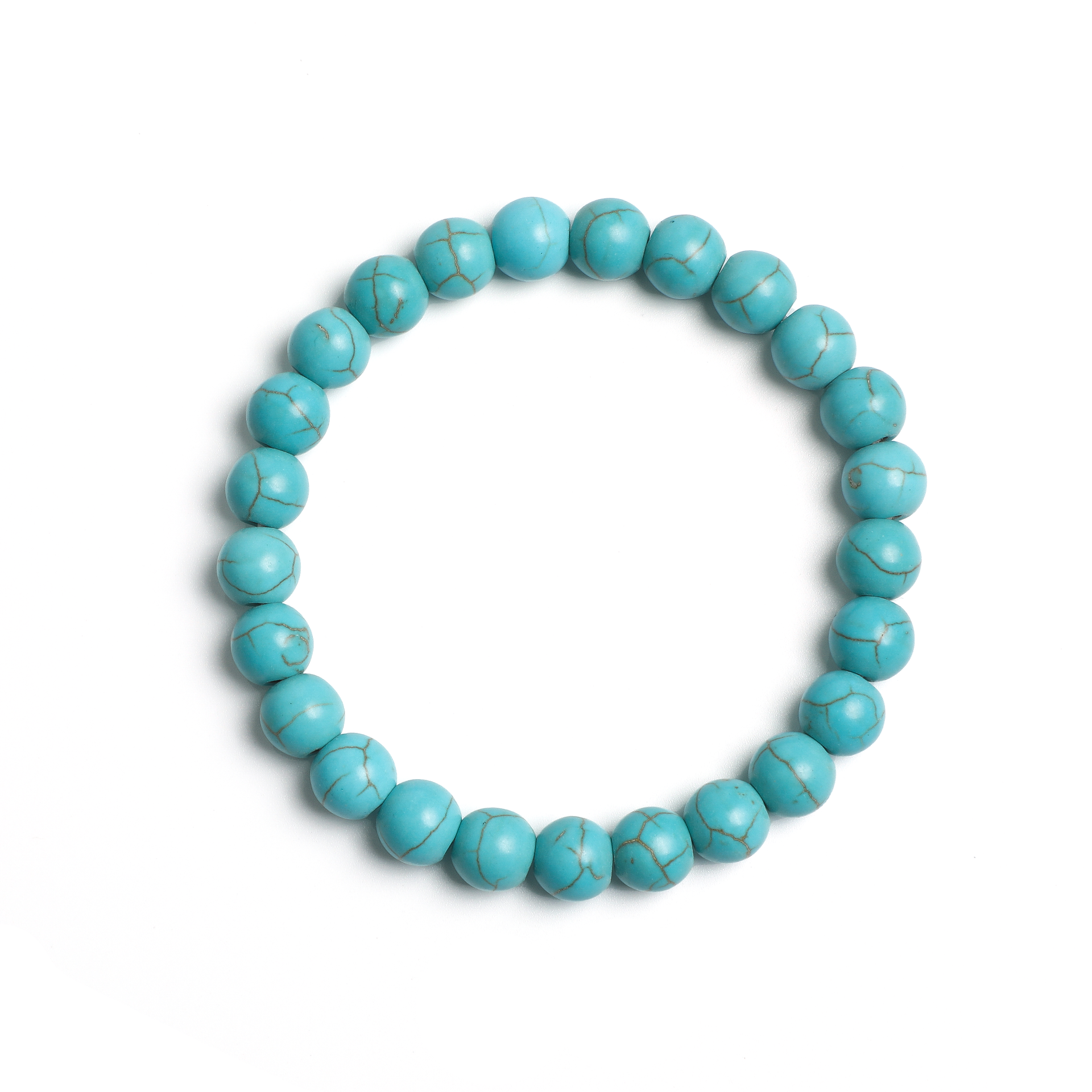 Blue Textured Round Bead Bracelet