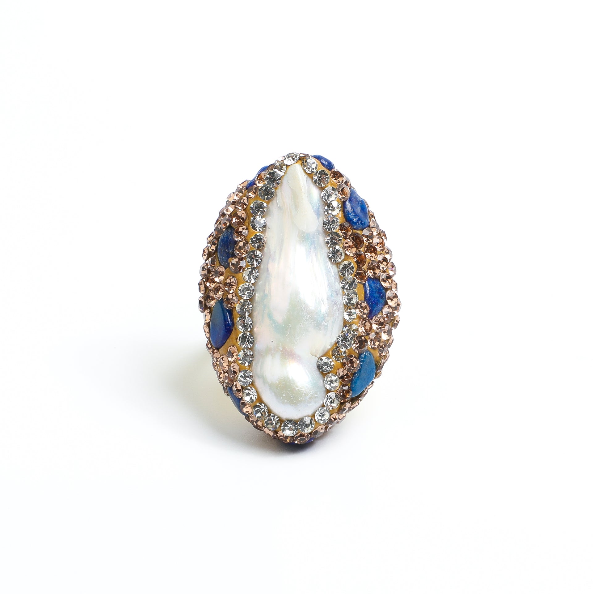 Deep Sea Treasure · Teardrop-Shaped Pearl Sapphire Ring
AL-RG-049