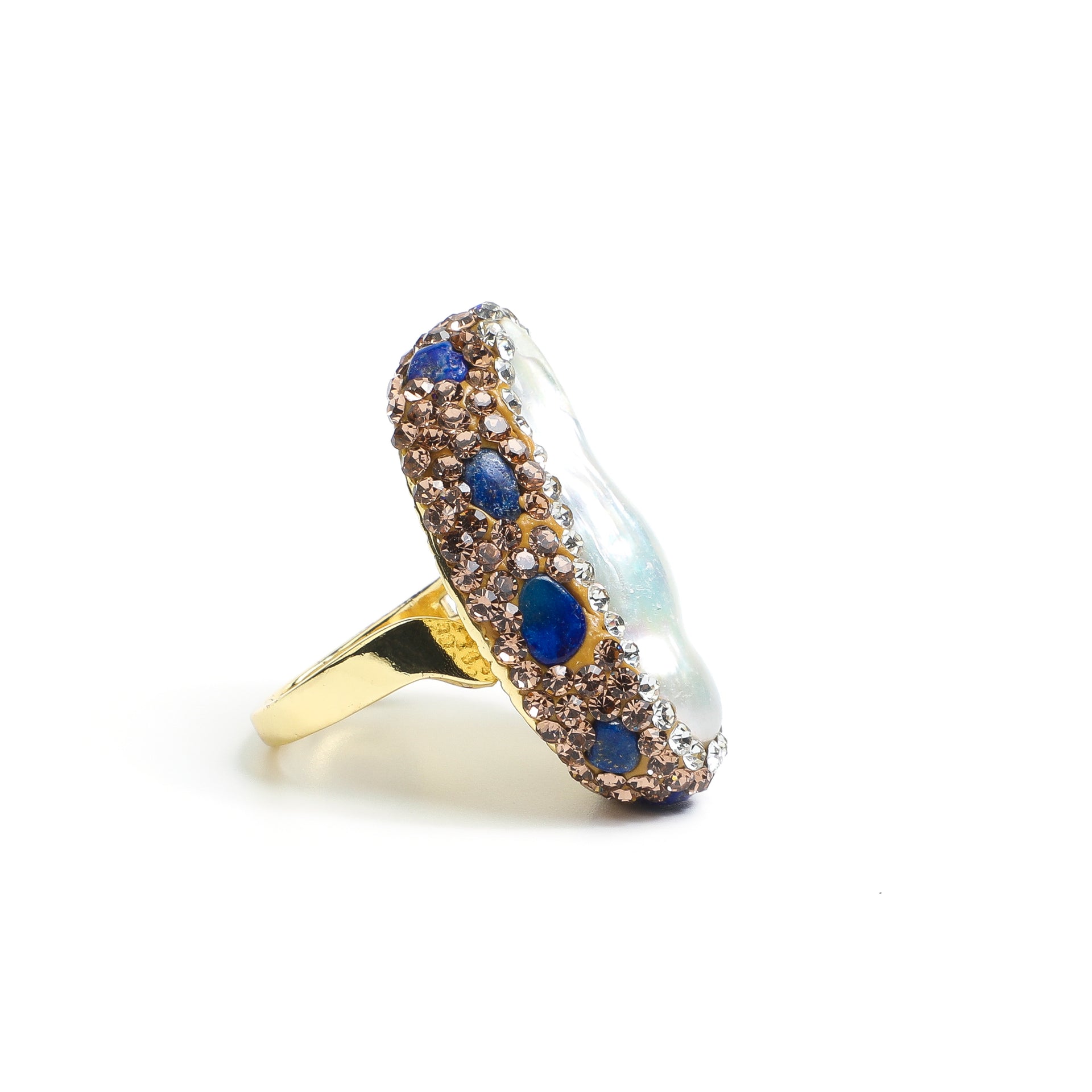 Deep Sea Treasure · Teardrop-Shaped Pearl Sapphire Ring
AL-RG-049