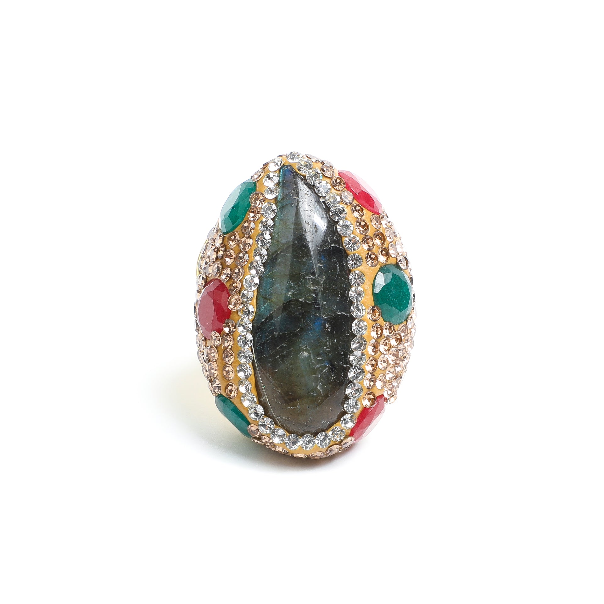 Black Crystal Secret Realm · Black Amethyst Cluster Gemstone Ring
AL-RG-051