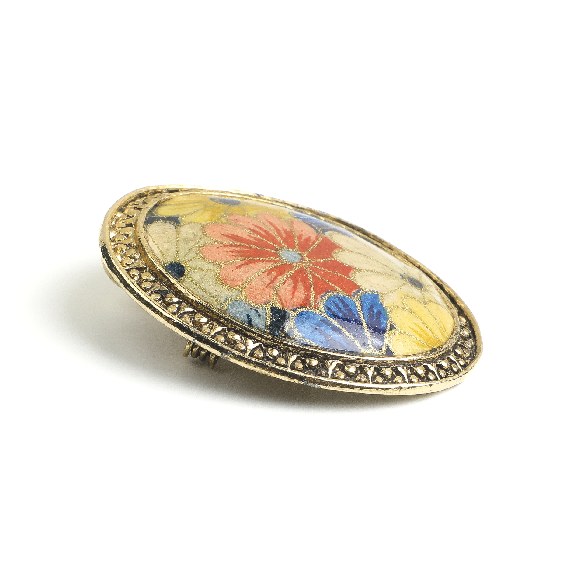 apanese Showa Era Washi Camellia Brooch