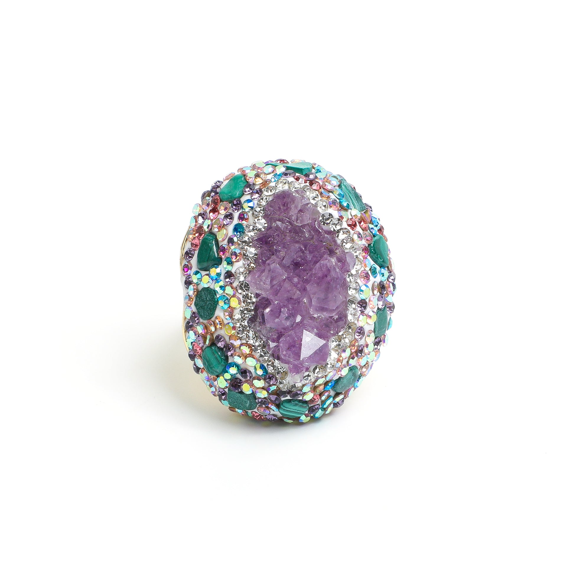 Vitality of the Vein · Natural Amethyst Cluster Ring
AL-RG-043