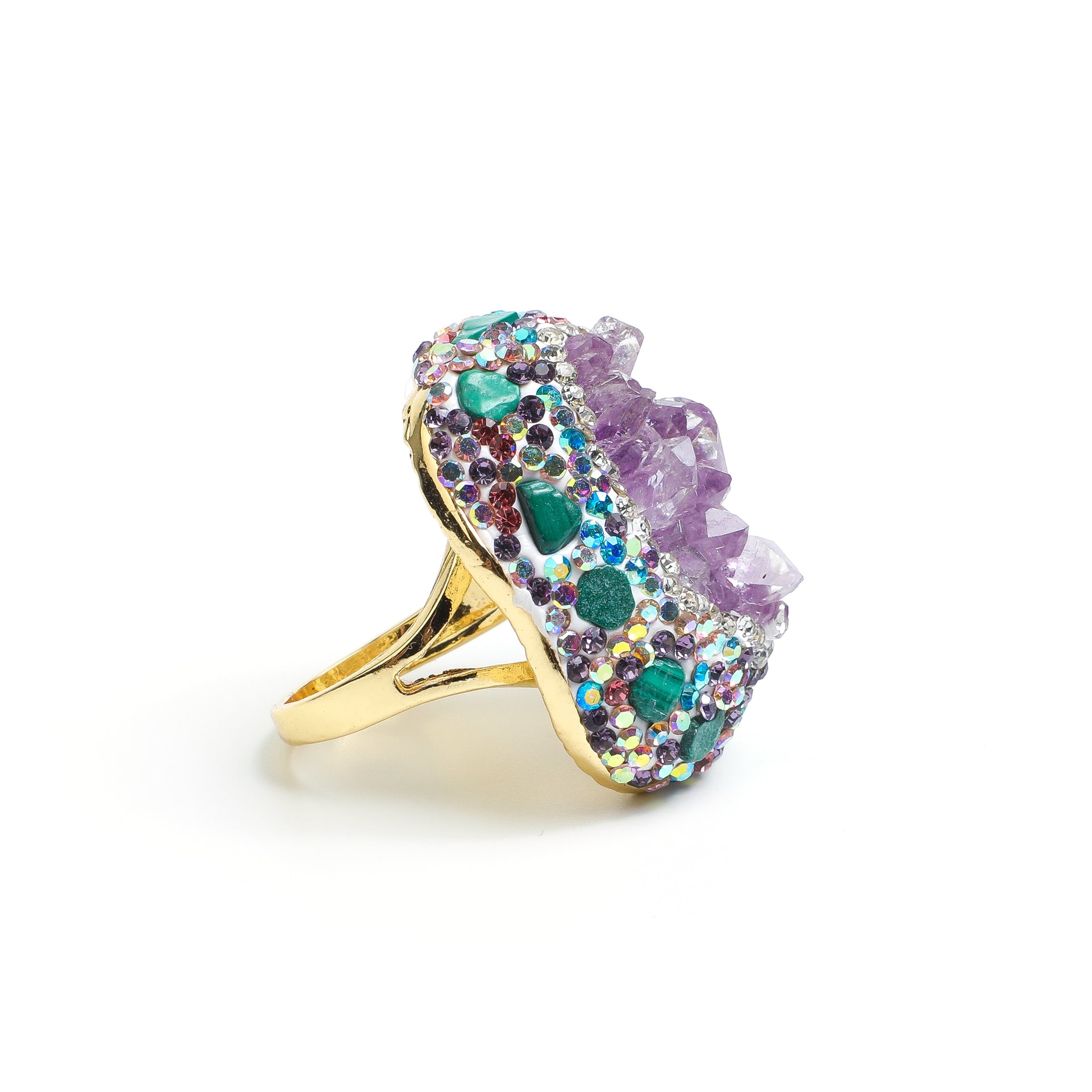 Vitality of the Vein · Natural Amethyst Cluster Ring
AL-RG-043
