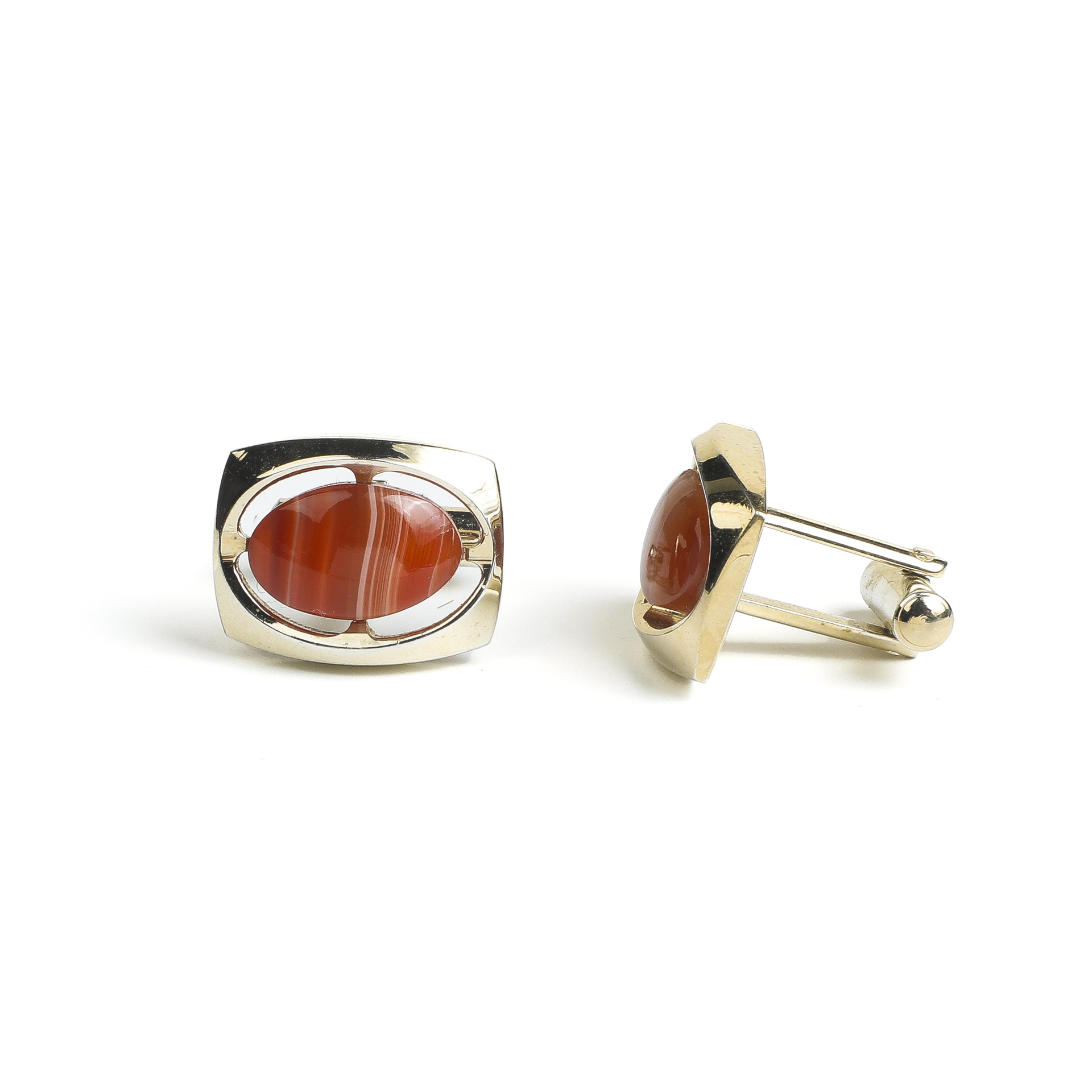 ARTLUMINNA | 1970s Japanese Vintage Curated Red Onyx Cufflinks