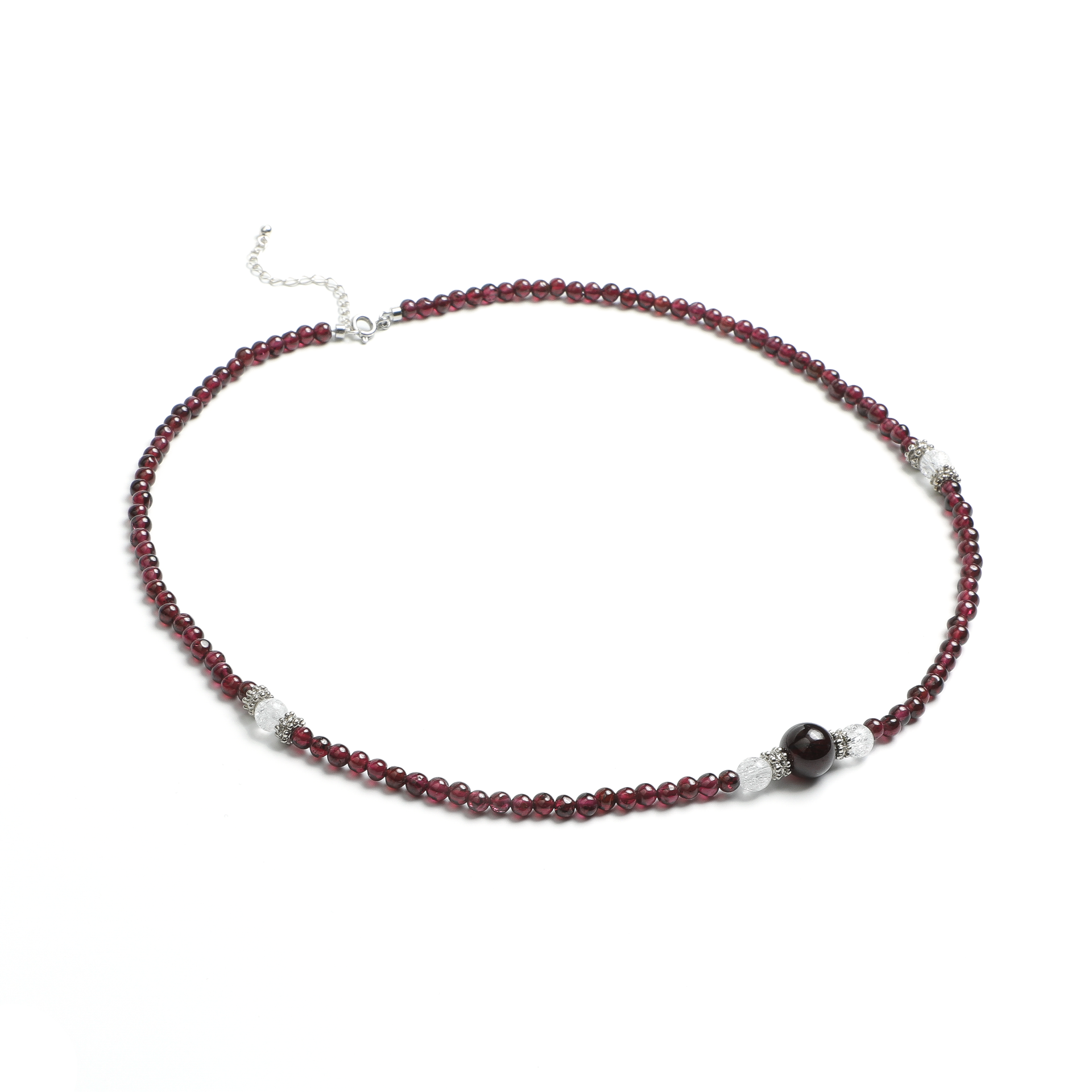 1970s Japanese Natural Garnet Bead Necklace