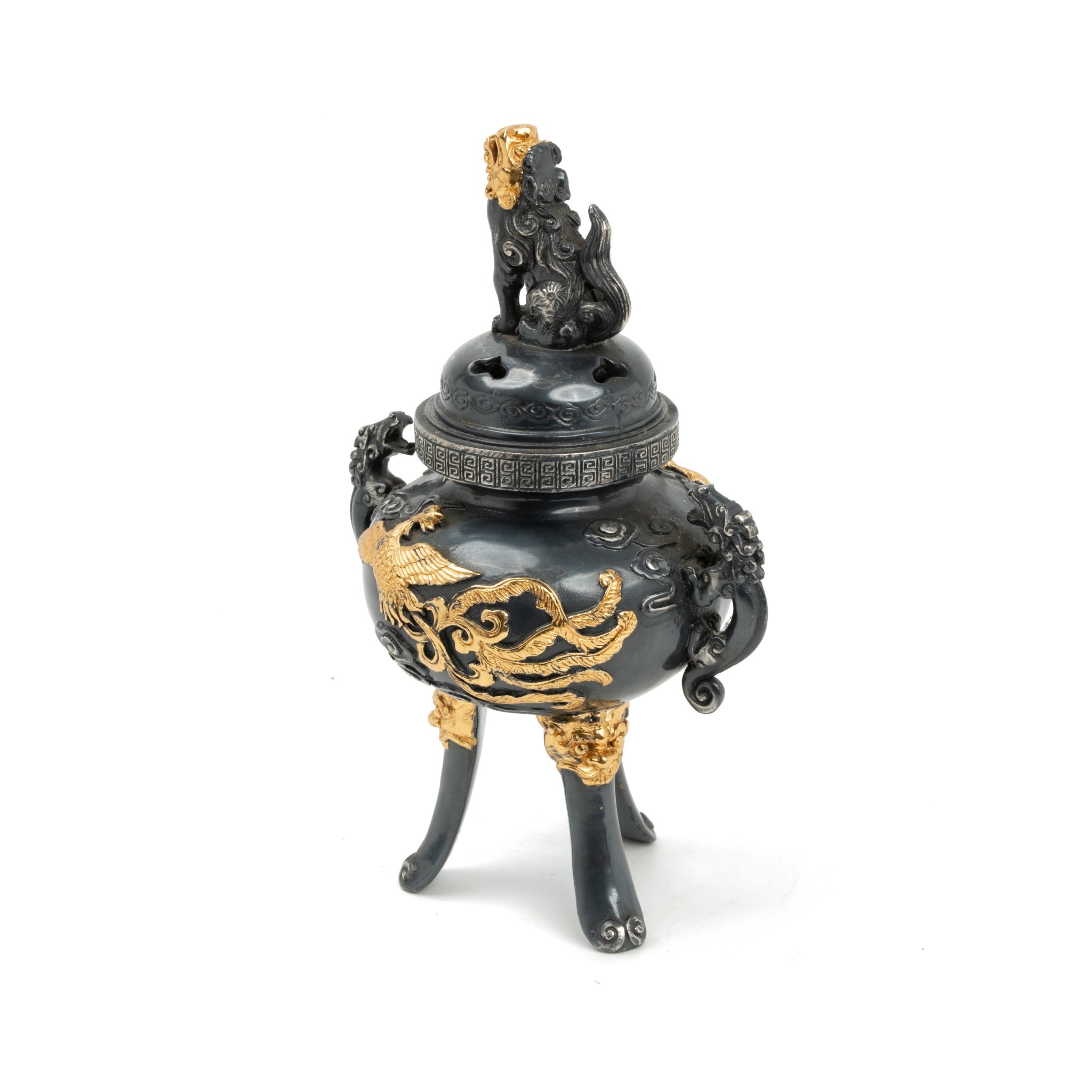 Japanese Vintage Triple-foot Phoenix Bronze Censer
